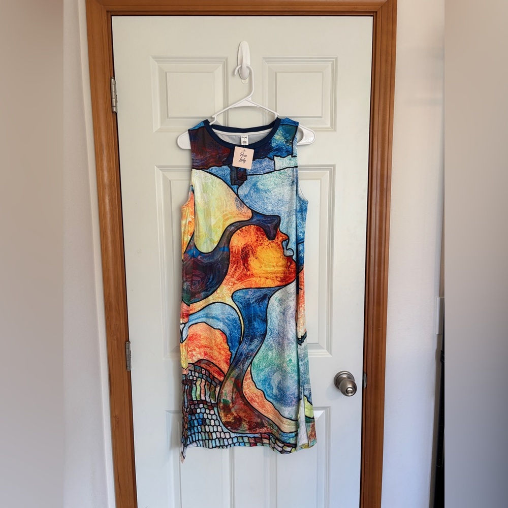 Abstract Sleeveless Dress